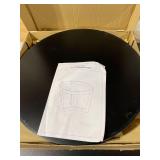 Heather Ann Creations Euro Collection Modern Tri Leg Round Accent Table, 15.8" Tall, Black