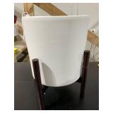 Rivet Mid-Century Ceramic Planter with stand