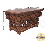 DharmaObjects Solid Sheesham Wood Hand Carved Shrine Altar Meditation Table
