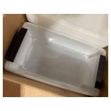 IRIS 10pk 5qt Stack & Pull Storage Box White