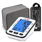 Blood Pressure Monitor, Upper Arm Automatic BP Cuff Machine with Backlit Display, English and Spanish Talking, Home Use Digital Machine Kit, Irregular Heartbeat Detector