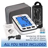 Blood Pressure Monitor, Upper Arm Automatic BP Cuff Machine with Backlit Display, English and Spanish Talking, Home Use Digital Machine Kit, Irregular Heartbeat Detector