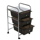 Mind Reader All Purpose Storage Drawer Rolling Utility Cart, 3 Drawer Organizers