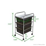 Mind Reader All Purpose Storage Drawer Rolling Utility Cart, 3 Drawer Organizers