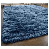 Fuzzy Blue Rug