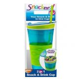 Snackeez 6022504 16 oz Snack & Beverage Holder, Blue