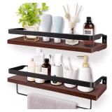 Soduku Floating Shelves Wall Mounted Storage Shelves for Kitchen, Bathroom, Set of 2