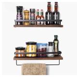 Soduku Floating Shelves Wall Mounted Storage Shelves for Kitchen, Bathroom, Set of 2