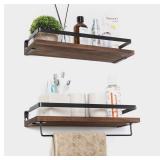 Soduku Floating Shelves Wall Mounted Storage Shelves for Kitchen, Bathroom, Set of 2