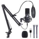 USB Microphone Kit 192KHZ/24BIT MAONO AU-A04T PC Condenser Podcast Streaming Cardioid Mic Plug & Play for Computer, YouTube, Gaming Recording