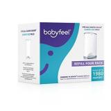 Dekor Classic Diaper Pail Refills 4 Pack Exclusive 30% Extra Thickness New Powder Scent Fits Dekor Classic Size Diaper Pails Powerful Odor Elimination Holds up to 1980 Diapers