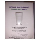 Dekor Classic Diaper Pail Refills 4 Pack Exclusive 30% Extra Thickness New Powder Scent Fits Dekor Classic Size Diaper Pails Powerful Odor Elimination Holds up to 1980 Diapers