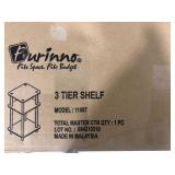 Furinno Just 3-Tier Turn-N-Tube End Table, French Oak Grey/Black, Multiple Colors