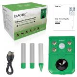 Diaotec Solar Animal Repeller Outdoor Motion Detector& Flashing Light Rodent Repellant Dog Cat Repellent Squirrel Raccoon Skunk Rat Mole Deer Rabbit Deterrent 2 Pack (Dark Green)