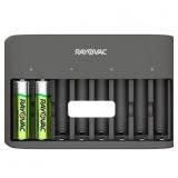 Rayovac USB Battery Charger, 8 Bay Charger for NiMH AA and AAA Rechargeable Batteries, Fast Charger for Batteries with Automatic Shut-Off