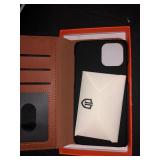 SHIELDON iPhone 12 Wallet Case, iPhone 12 Pro Wallet Cover, Genuine Leather Cover, RFID Blocking, Folio Flip Kickstand, Magnetic Closure for iPhone 12 / Pro 6.1-inch 5G - BROWN