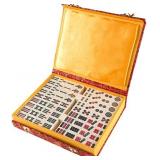 Chinese Mahjong Game Set with 146 Tiles, Dice, and Ornate Storage Case for Adults, Kids, Boys and Girls by Hey! Play!