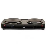Elite Gourmet - Electric Double Cast Burner - Black