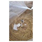 KOUBOO 1050101 Open Weave Cane Rib Bell Hanging Ceiling Lamp, Natural, 25H×29W"