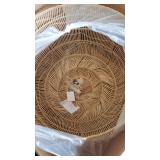 KOUBOO 1050101 Open Weave Cane Rib Bell Hanging Ceiling Lamp, Natural, 25H×29W"