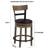 Ball & Cast Swivel Counter Height Barstool 24 Inch Seat Height Light Brown Set of 1