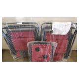 Amazon Basics Textilene Outdoor Adjustable Zero Gravity Folding Reclining Lounge Chair with Side table and Pillow - Pack of 2, Red