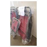 Amazon Basics Textilene Outdoor Adjustable Zero Gravity Folding Reclining Lounge Chair with Side table and Pillow - Pack of 2, Red