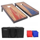 GoSports Regulation Size Solid Wood Cornhole Set - Includes Two 4