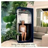 Serenelife Portable Full Size Infrared Home Spa| One Person Sauna | With Heating Foot Pad and Portable Chair