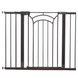 Safety 1st - Easy Install Tall & Wide Walk Thru Baby Gate - Brown