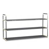 Shoe Rack with 3 Shelves-Three Tiers for 18 Pairs-For Bedroom, Entryway, Hallway, and Closet- Space Saving Storage and Organization by Home-Complete