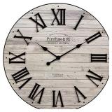 FirsTime & Co. Brown Emmett Farmhouse Shiplap Clock, American Designed, Brown, 27 x 2 x 27 inches (31204)