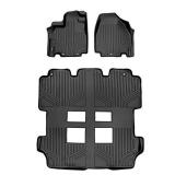 MAX LINER Custom Fit Floor Mats 3 Row Liner Set Black A0103/B0103 for 2011-2017 Honda Odyssey