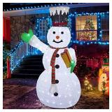 Twinkle Star 6FT Lighted Pop Up Christmas Snowman Decorations, Pre-Lit Light Up 200 LED Warm White Lights, Collapsible Easily Metal Stand Easy-Assembly Reusable for Holiday Xmas Indoor Outdoor Decor