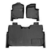 MAXLINER Floor Mats 2 Row Liner Set Black for 2011-2014 Ford F-150 SuperCrew Cab