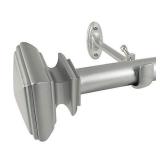 Decopolitan 7/8-Inch Square Curtain Rod Set, 72 to 144-Inch, Nickel