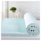 ZINUS 3 Inch Swirl Gel Cooling Memory Foam Mattress Topper / Cooling, Airflow Design / CertiPUR-US Certified, King, Blue
