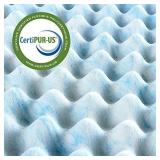 ZINUS 3 Inch Swirl Gel Cooling Memory Foam Mattress Topper / Cooling, Airflow Design / CertiPUR-US Certified, King, Blue