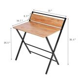 JIWU 2-Style Folding Desk for Small Space, No Assembly Required, Home Corner Desks Simple Computer Desk with Shelf, Foldable Laptop Table