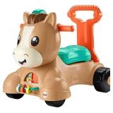 Fisher-Price Walk Bounce & Ride Pony, Infant to Toddler Musical Walker and Ride-on Toy