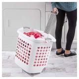 Sterilite 12248004 Laundry Basket, 62 L, White, Pack of 4