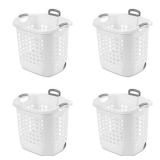 Sterilite 12248004 Laundry Basket, 62 L, White, Pack of 4