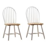 Boraam Farmhouse Chair, White/Natural, Set of 2