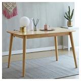 Livinia Aslan 47.2" Dining Table/Mid Century Modern Solid Rubber Wood Kitchen Table