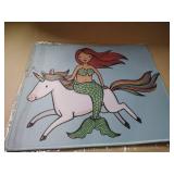 Gaming Mouse Pad Custom,Cute Mermaid Girl Riding a Unicorn Mouse Pad Personality Desings Gaming Mouse Pad 12x10 inches