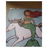 Gaming Mouse Pad Custom,Cute Mermaid Girl Riding a Unicorn Mouse Pad Personality Desings Gaming Mouse Pad 12x10 inches