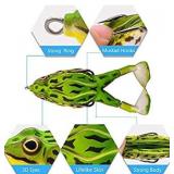 Soft Frog Bait, Double Propellers Legs, 3D Eyes, Lifelike Silicone Skin Pattern, Topwater, Bigger Splash More Attractive, Fishing Lure Set for Bass Snakehead Pike, 3.5in/0.46oz, 3 pcs