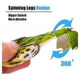 Soft Frog Bait, Double Propellers Legs, 3D Eyes, Lifelike Silicone Skin Pattern, Topwater, Bigger Splash More Attractive, Fishing Lure Set for Bass Snakehead Pike, 3.5in/0.46oz, 3 pcs
