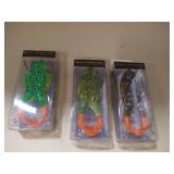 Soft Frog Bait, Double Propellers Legs, 3D Eyes, Lifelike Silicone Skin Pattern, Topwater, Bigger Splash More Attractive, Fishing Lure Set for Bass Snakehead Pike, 3.5in/0.46oz, 3 pcs