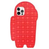 Among in Us iPhone XR Case - Push Pop Bubble Fidget Toy Phone Case 3D Soft Silicone Rainbow Case Release Stress Full Body Protection Shockproof Cover for Girls Children rainbow not red